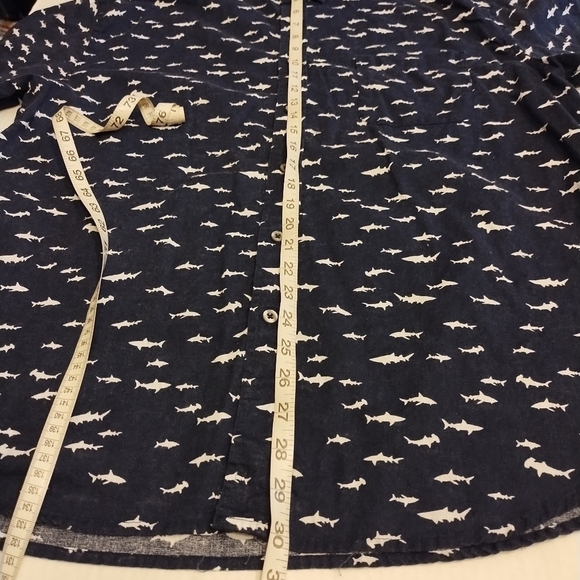 VSTR premium men's blue and white short sleeve shark button up shirt size XXL - Picture 8 of 11